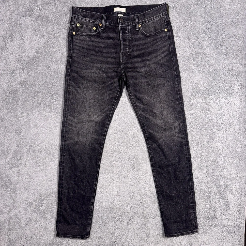 AE77 Selvedge Denim Jeans Mens 30x32 Classic Tapered Fit Charcoal Wash Everyday